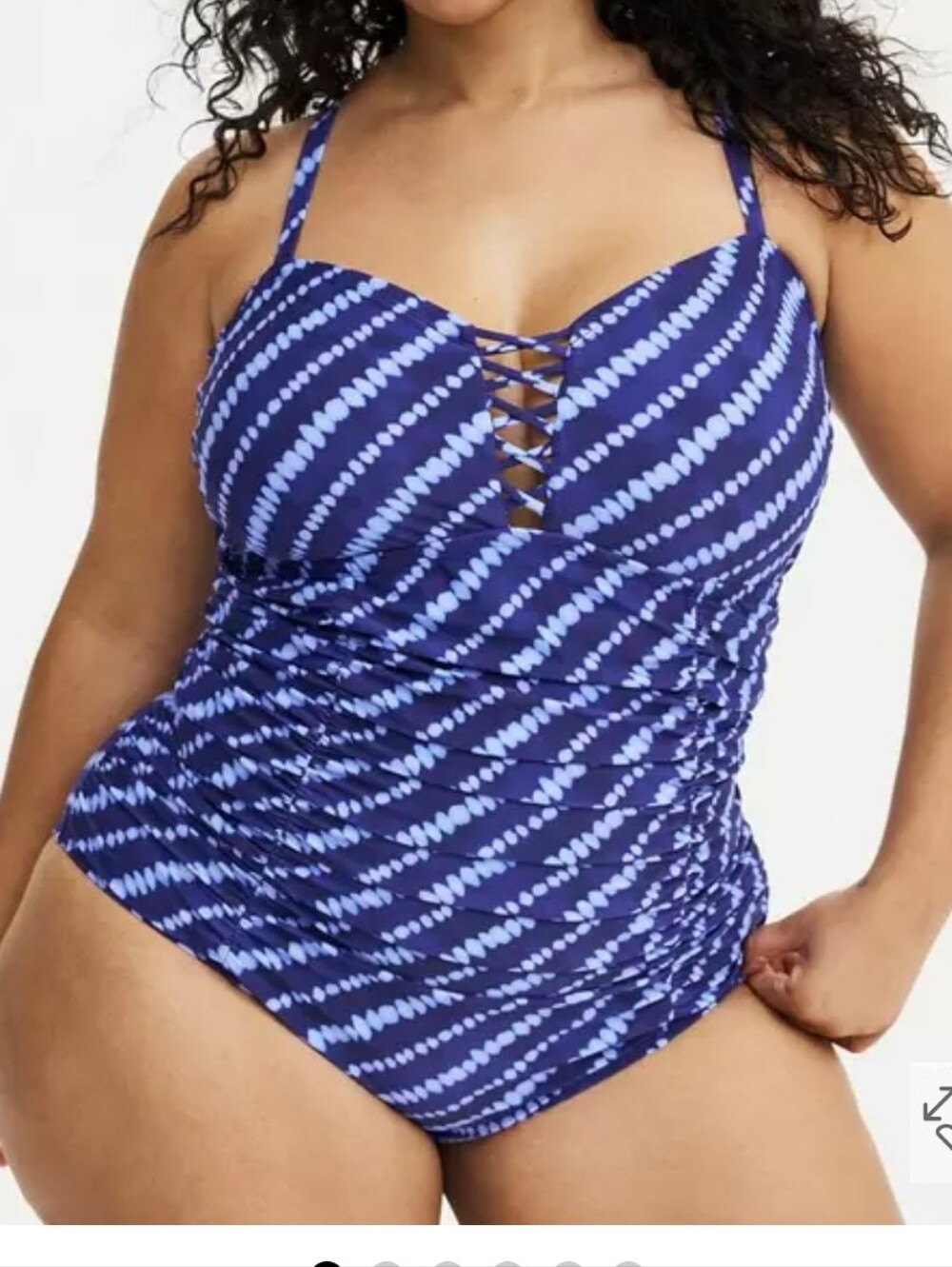 NWOT Torrid Navy and Light Blue Striped One-Piece Swimsuit